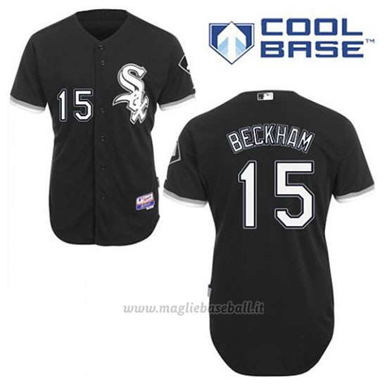 Maglia Baseball Uomo Chicago White Sox 15 Gordon Beckham Nero Alterner Cool Base